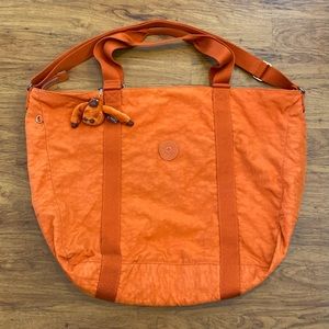 Kipling Duffle Bag Large Orange Gorilla 100% Authentic